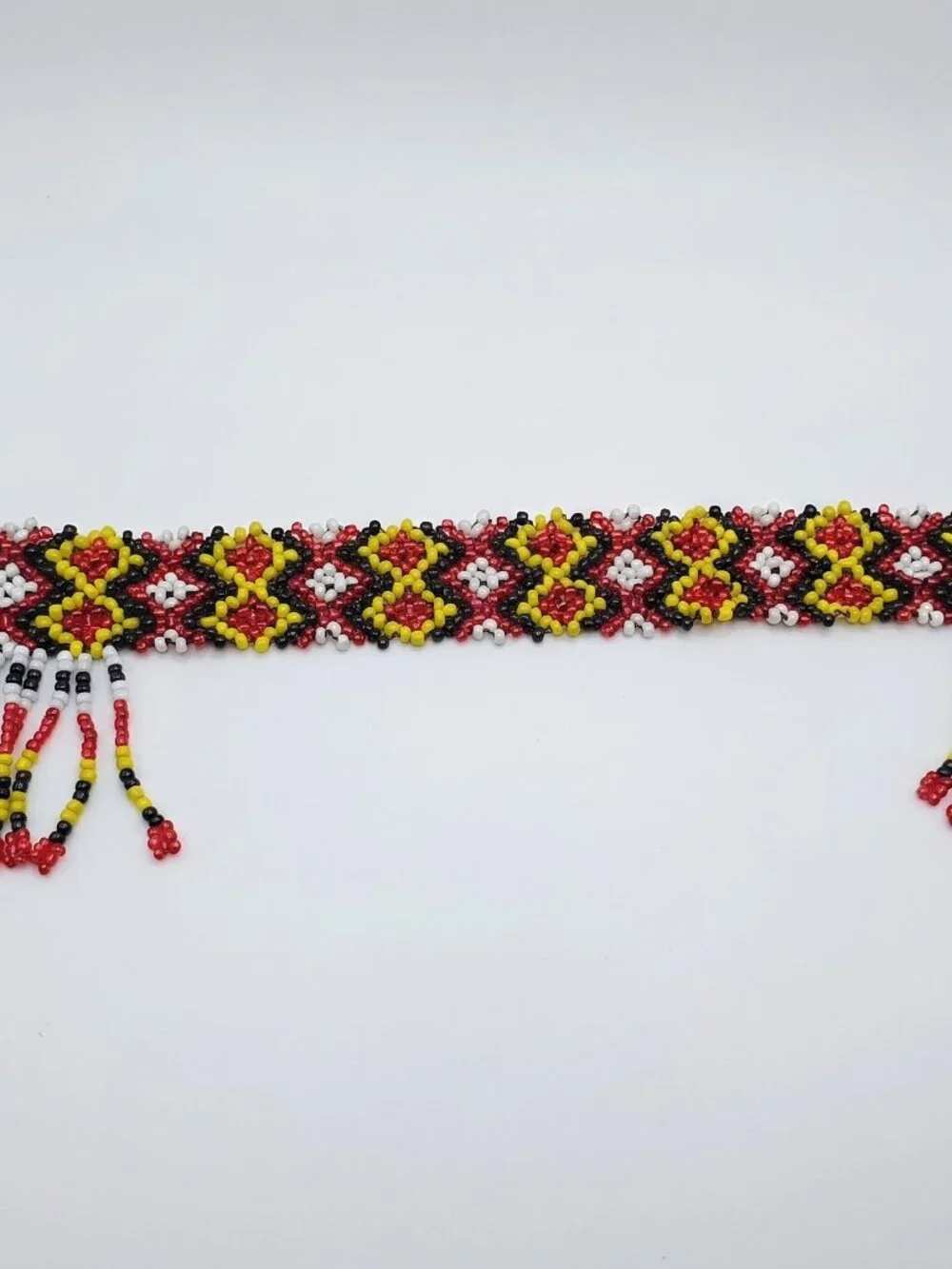 Handmade Filipino choker with fringe and beads